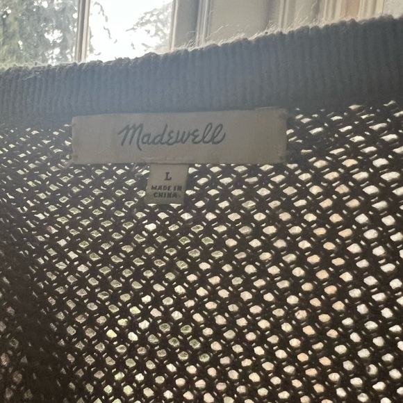 MADEWELL olive army green cardigan w tie cord at hem oversized with pockets - Picture 4 of 6